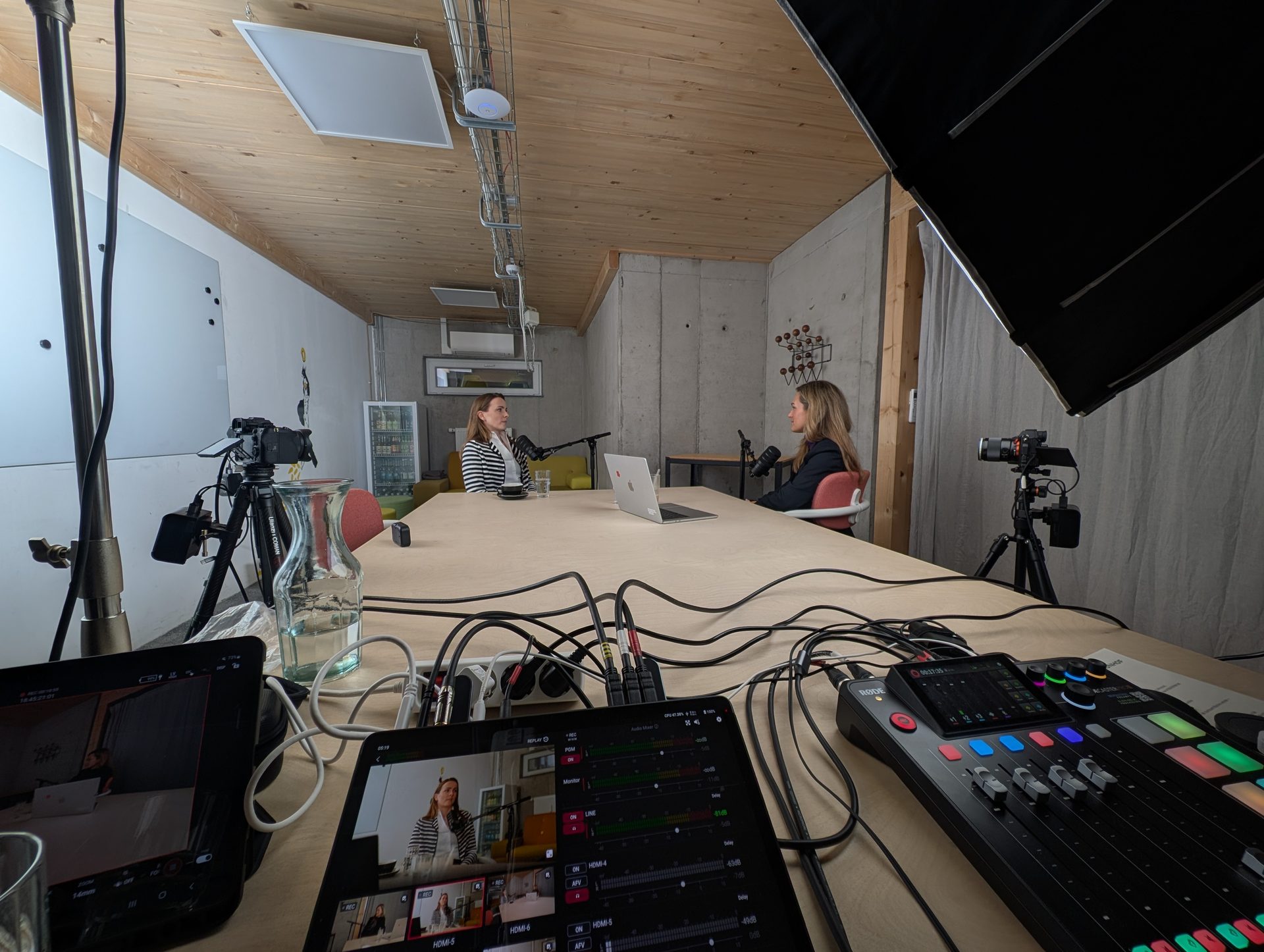 Mobiles Studio Setup bei einem Kunden vor Ort